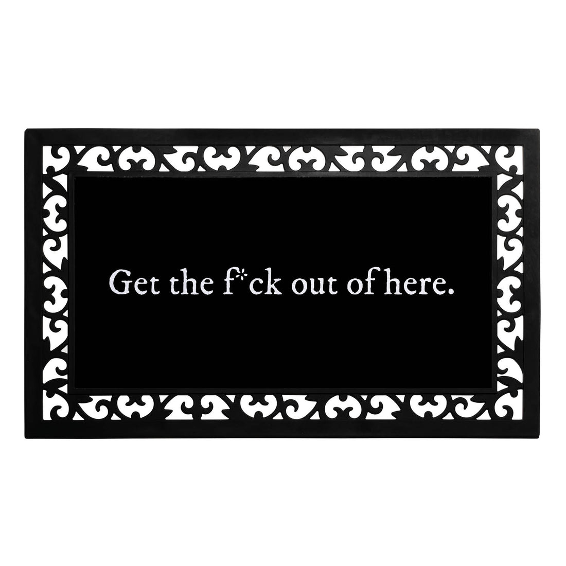 This is Monsters Get the F*ck Out of Here Rubber Doormat